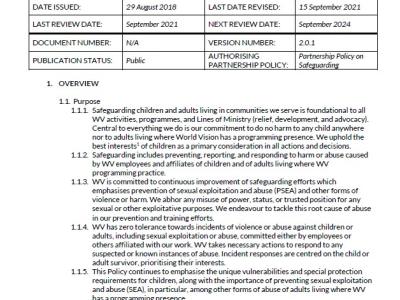 Safeguarding Partnership Management Policy - Child and Adult Safeguarding 2021