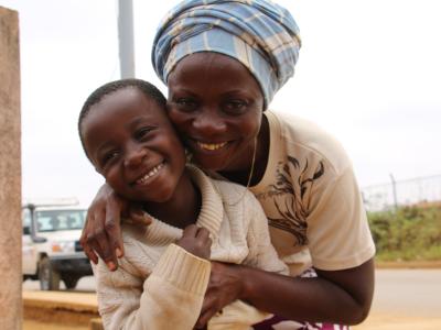 Isabel showing affection to her son