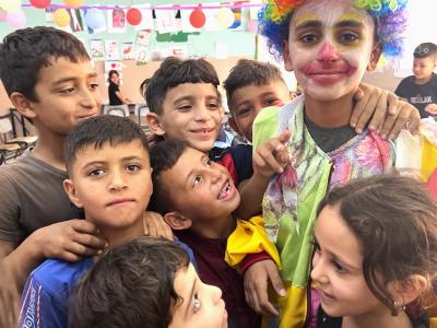 children in a summer camp in the West Bank