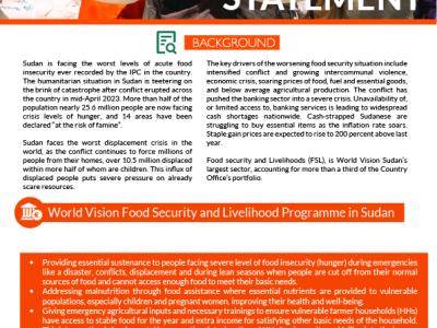 Food Security and Livelihood Capacity Statement