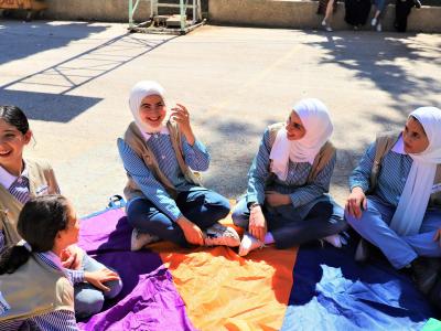 Adolescent participating in mental health support activities