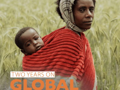 This is the cover page for the two years on report for the Global Hunger Response.