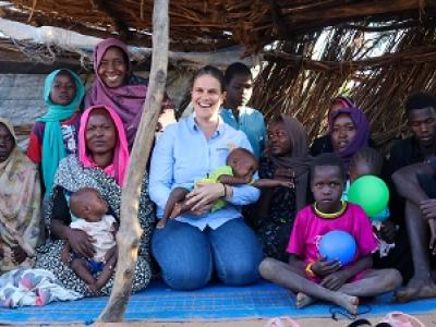 Family photo of the President of world vision Germany with the Adam family