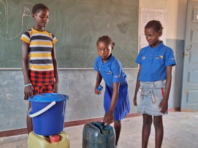 Members of WASH Club in a training session.