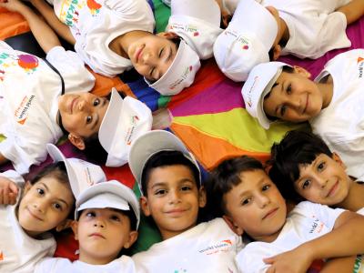 Palestinian children take part in mental health and psychosocial activities