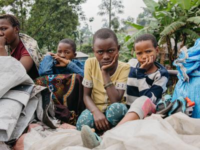 Children fleeing the armed conflict in Goma