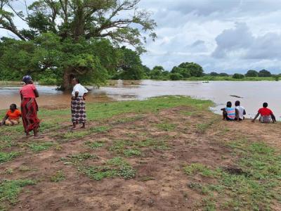 Large portion of crops flooded in Gaza province.