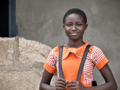 A girl going to school