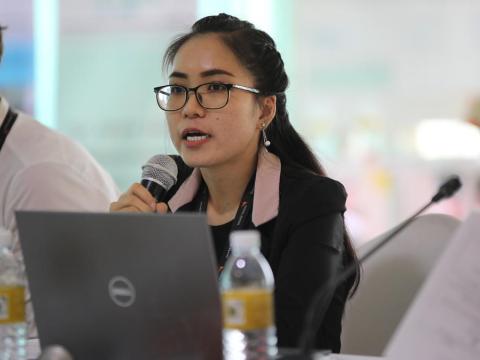 World Vision Cambodia staff member at Children's Conference, UN partnership