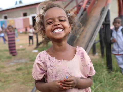 Small girl smiling