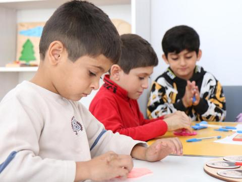 Displaced children in child friendly space