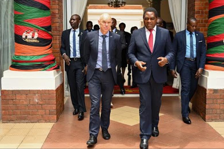 World Vision International President Andrew Morley meets Zambia's President H.E. Hakainde Hichilema