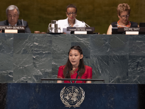 Nomu speaking at the UN