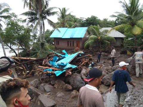 A home wrecked by Cyclone Seroja