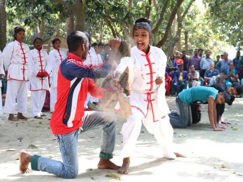 Shahosh teaches girls how to defend themselves from gender-based violence.