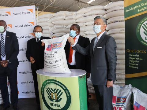 World Vision Taiwan rice donation in Eswatini