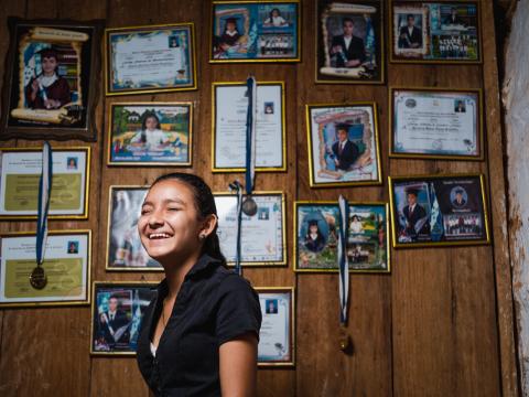 Fourteen-year-old Evelyn is a sponsored child in Honduras.