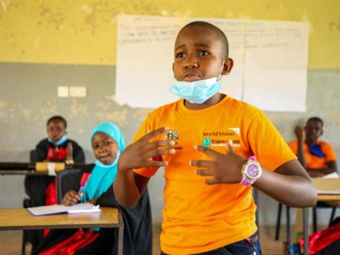 Young boy uses his voice to share ideas