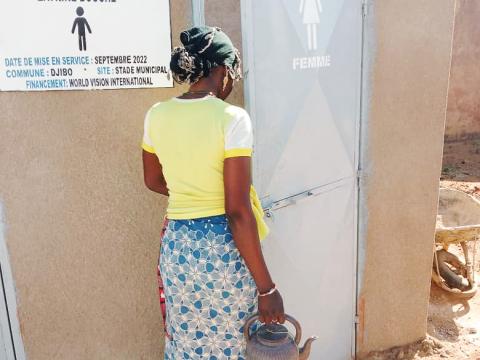 Shower latrines built by World Vision in Djibo