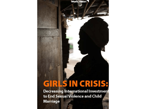 Image of front page Girls in Crisis - a report looking at 2020 ODA funding to stop child marriage and sexual violence against children