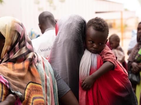 Mothers with their children at a World Vision supported nutrition clinic