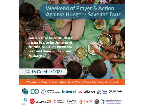 Save the Date: Weekend of Prayer and Action Against Hunger