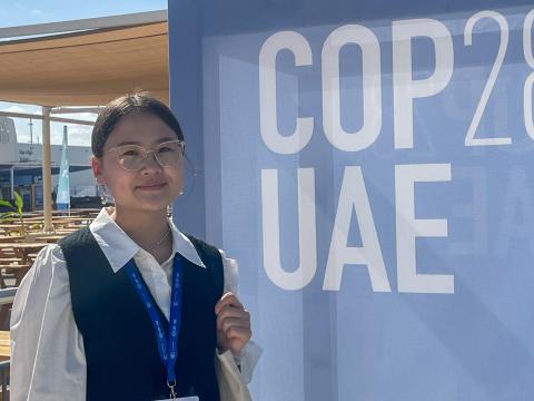  Nomin, a sponsored child and child leader with World Vision in Mongolia, participated in COP28. There she had the opportunity to be part of a global community of passionate, young climate activists, as well as global leaders and decision-makers in the CO