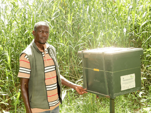 Peter Emuria received training in bee farming and support with 31 beehives, which created employment for him and boosted his family's income. ©World Vision photo/ Felix Pilipili.