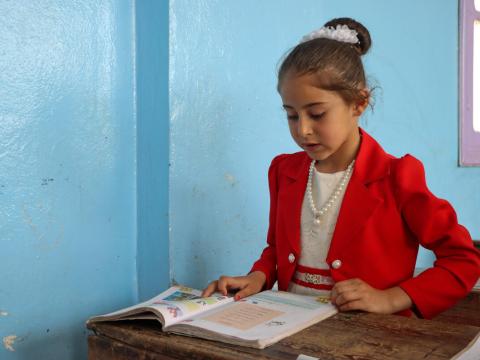 Photo of a Syrian girl in school