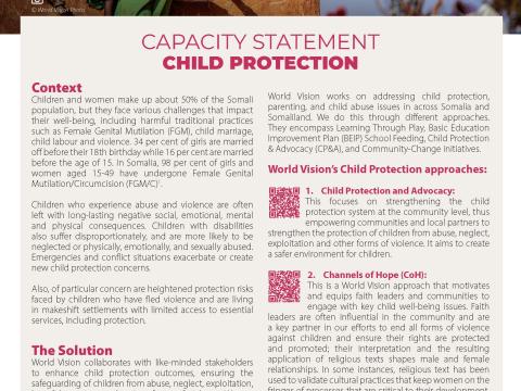 WORLD VISION SOMALIA CHILD PROTECTION CAPACITY STATEMENT