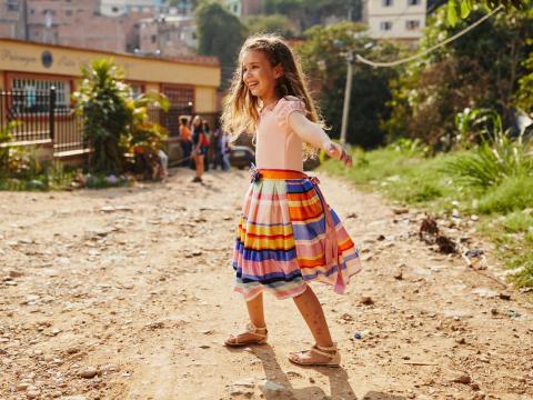 A girl from Colombia dancing 