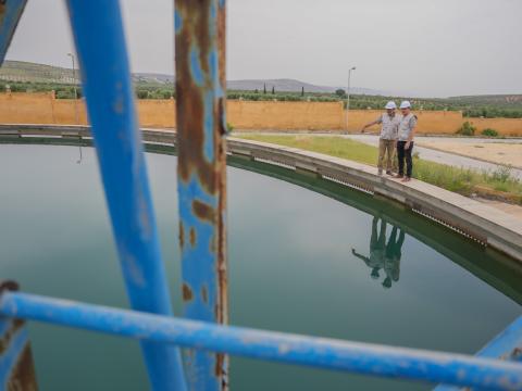 World Vision Syria Response’s water pumping station operated by solar power. World Vision Syria Response, Zaher Jaber