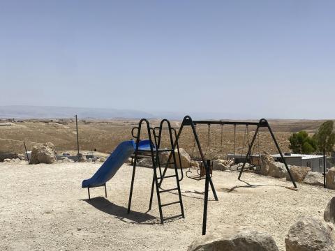 Playground with background view on surrounding hills in the West Bank