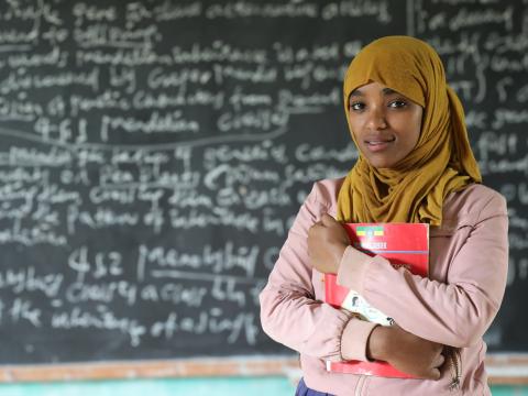 Muztaz at her classroom