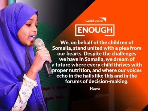 Somali Children Dream of a Hunger-Free Future during World Vision Somalia ENOUGH Campaign Launch 