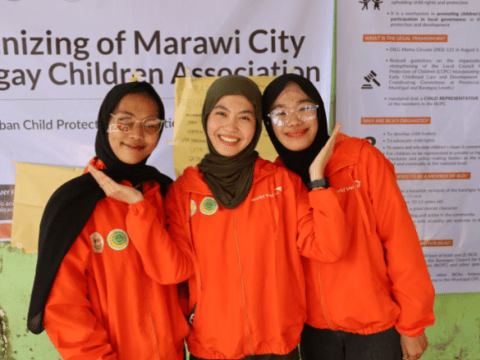 girls from the Philippines advocating for child rights and child protection