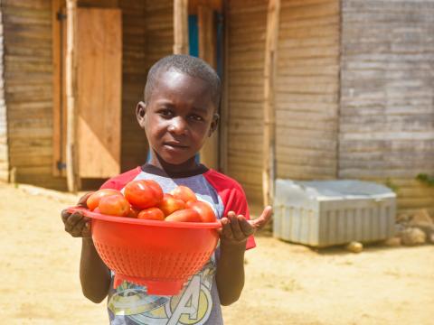 Mikenson, though young, was an enthusiastic helper, carefully planting seeds and tending to the garden with his father. 