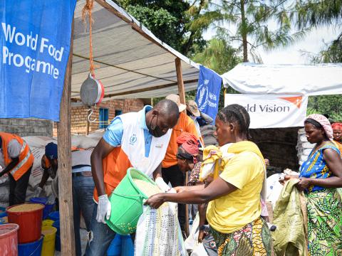 Food distribution scene