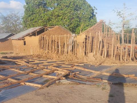 Situation of infrastructure after cyclone Chido in Memba district, in Cabo Delgado Province, in Mozambique