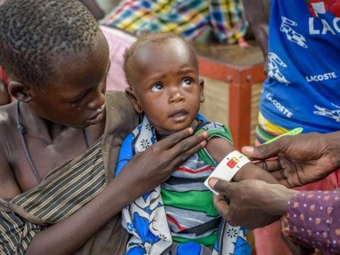 Child's nutritional status being measured