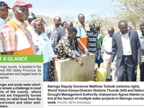 Projects funded by World Food Programme and done by World Vision Kenya to save women from long distances, bolster livestock health