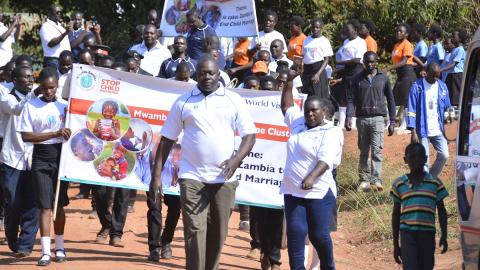 Marching together to stop child marriage in Zambia