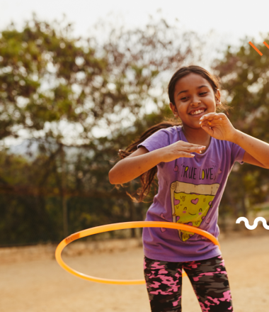 Child with hoola hoop for Summer Shoutout 