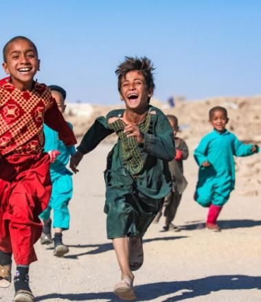 Children Running and Laughing