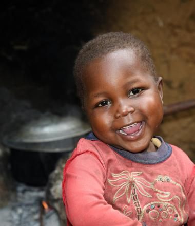 African toddler smiling