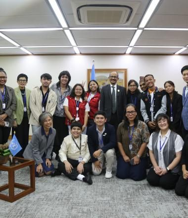 Nine children and youth joined the closed-door meeting with Kamal Kishore, the Special Representative of the United Nations Secretary-General (SRSG) for DRR.